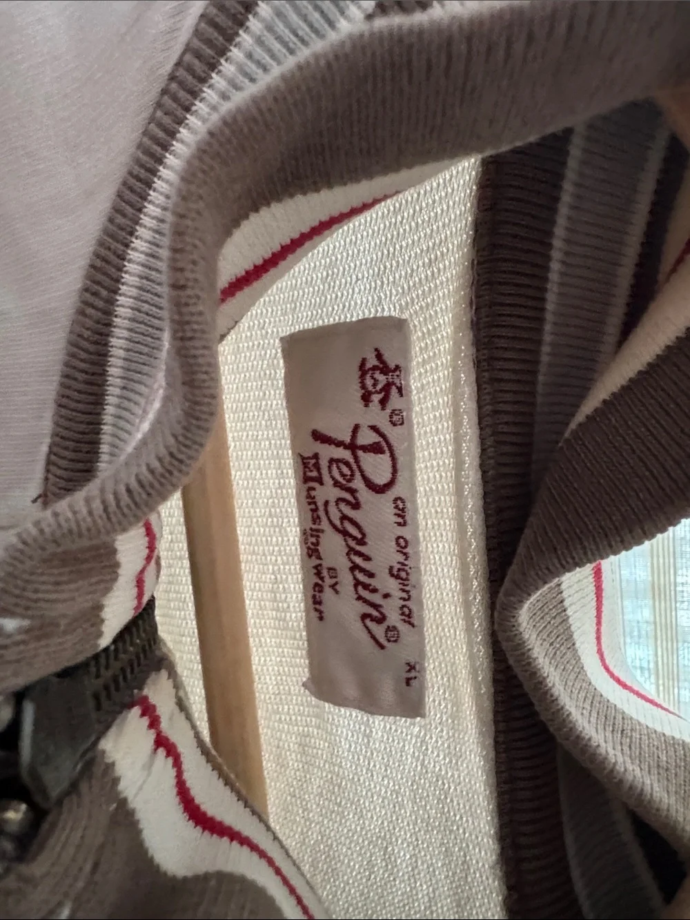 Original Penguin Light Gray and Brown Lightweight Track Jacket 2009